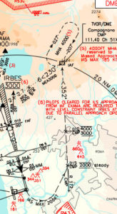 Procedure di avvicinamento di Roma Fiumicino