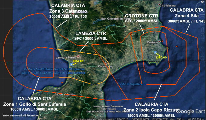 Control area Calabria Aeronautical Information